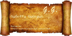 Győrffy Györgyi névjegykártya